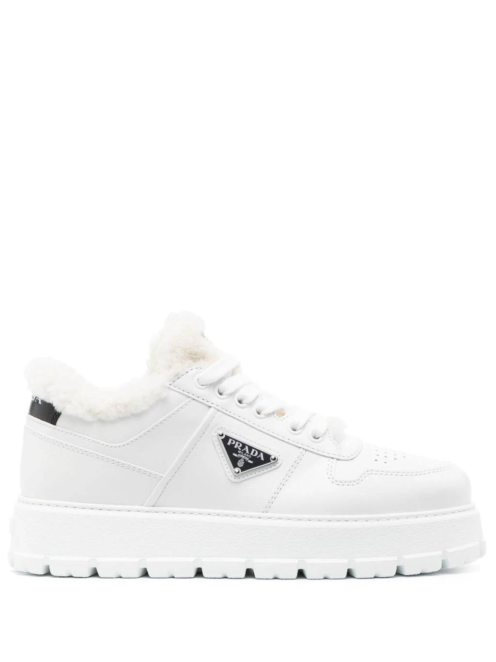 Prada - Winter Shearling-lined Leather Sneakers