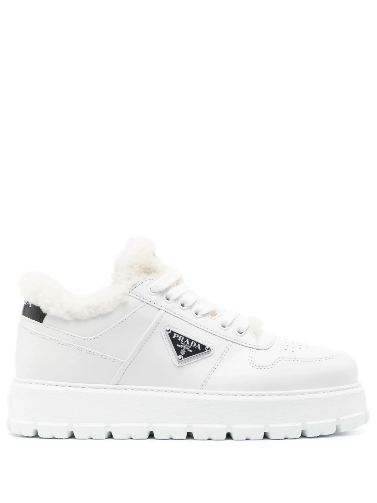 Prada - Winter Shearling-lined Leather Sneakers