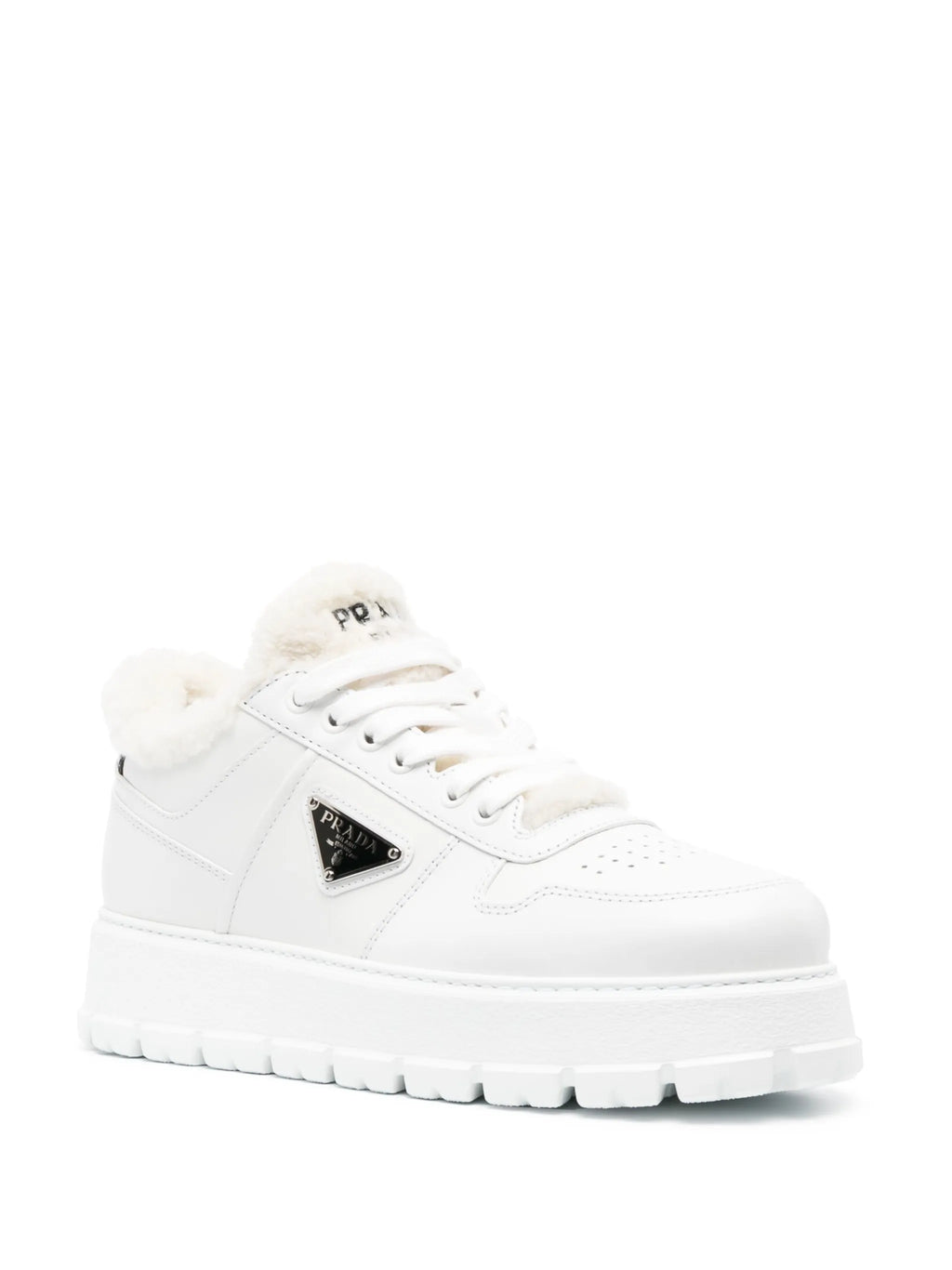 Prada - Winter Shearling-lined Leather Sneakers