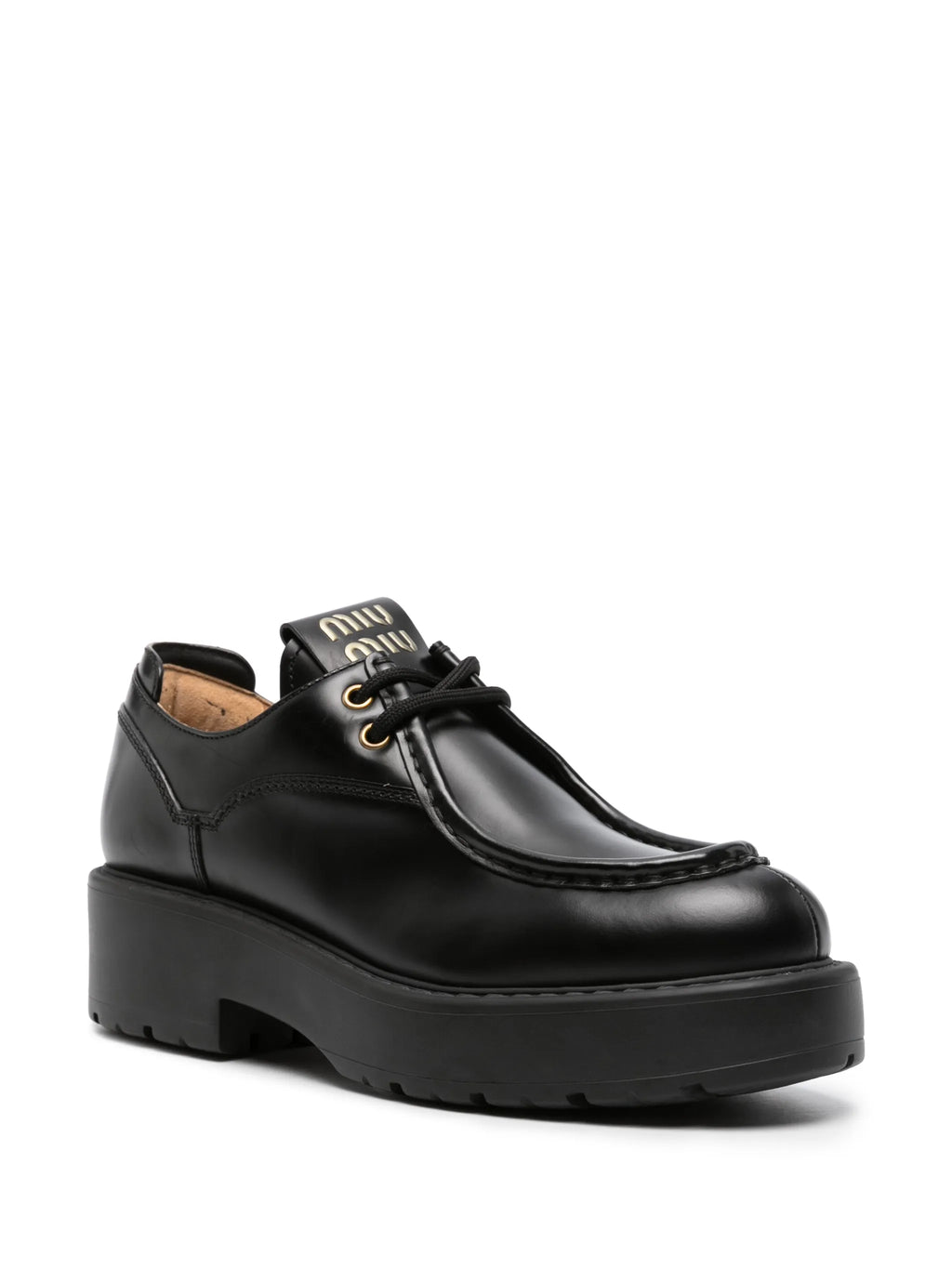 Miu Miu - Logo-detail Platform Derby Shoes