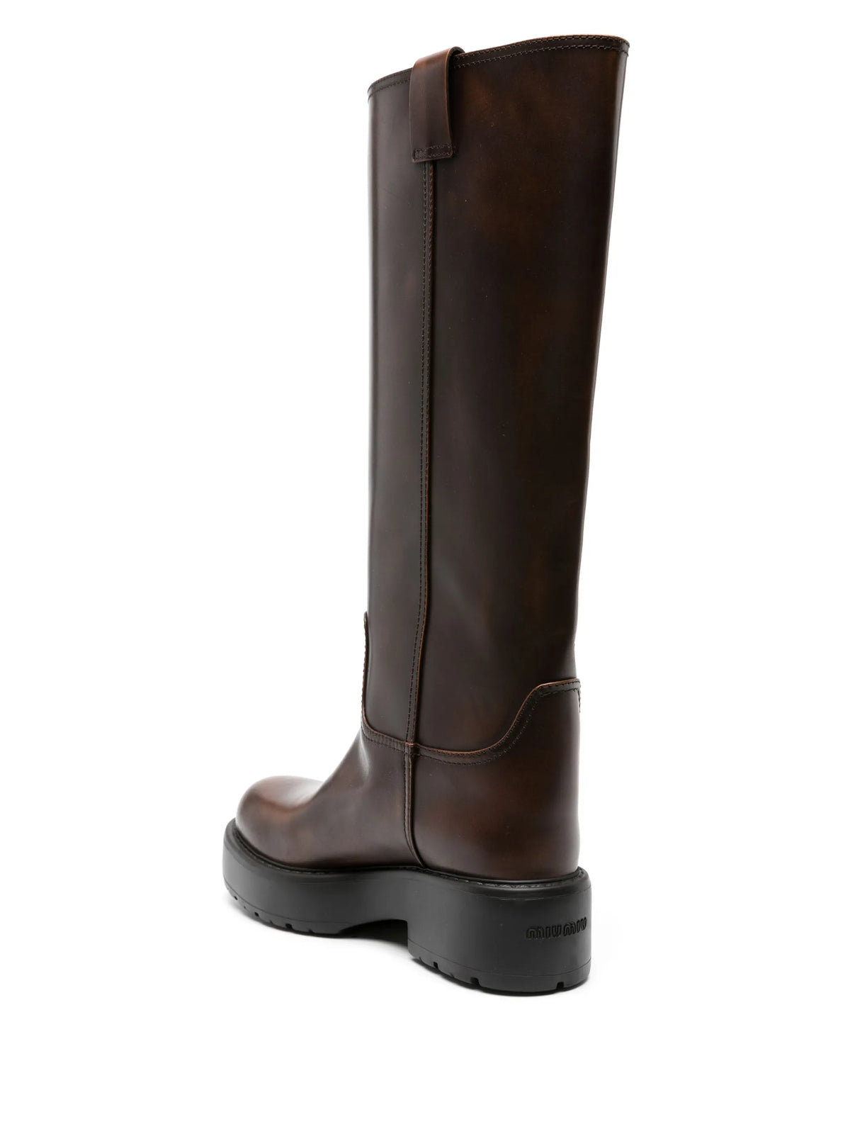 Miu Miu - Fumé Knee-high Leather Boots