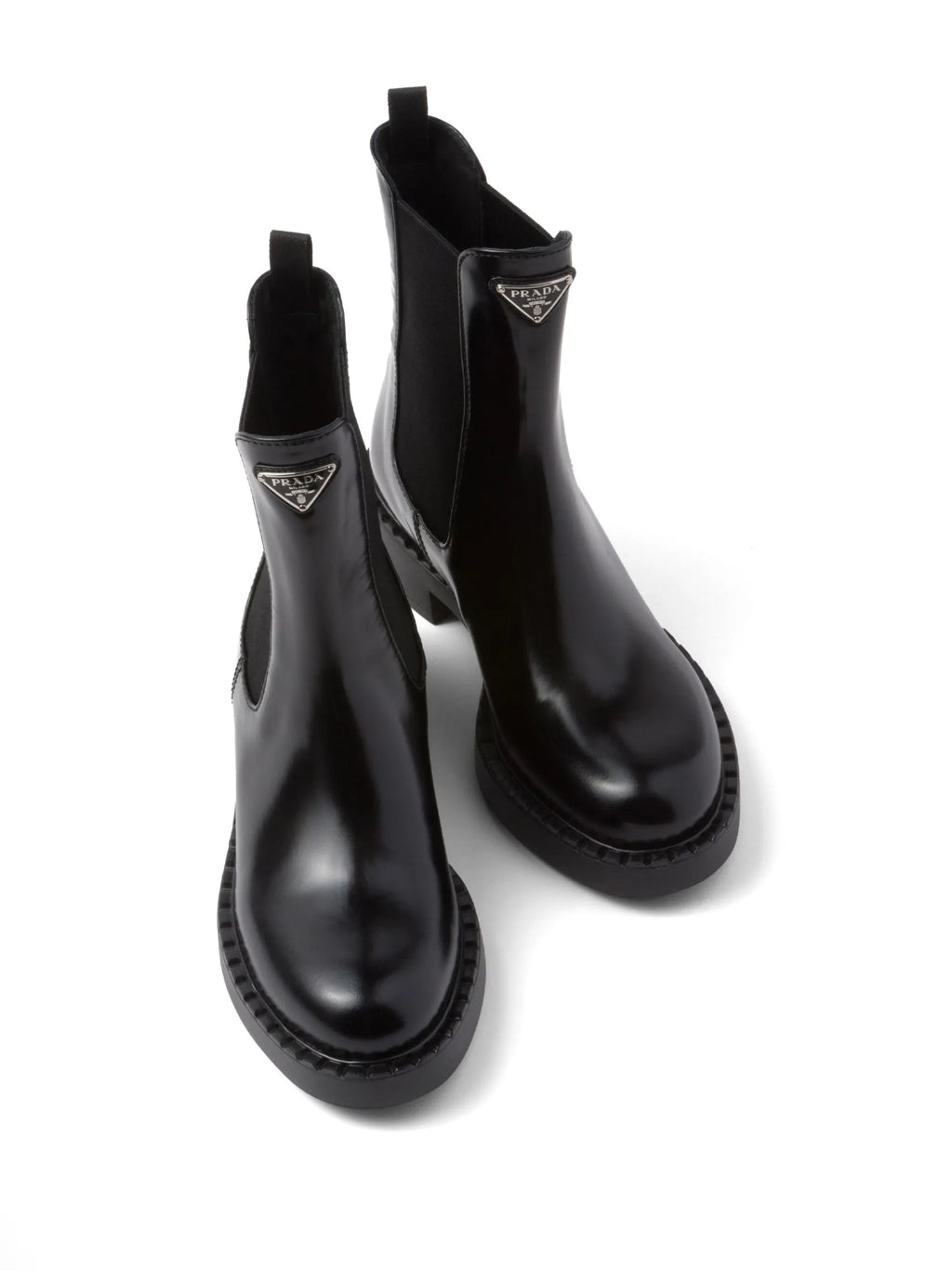 Prada - Brushed Leather Chelsea Booties