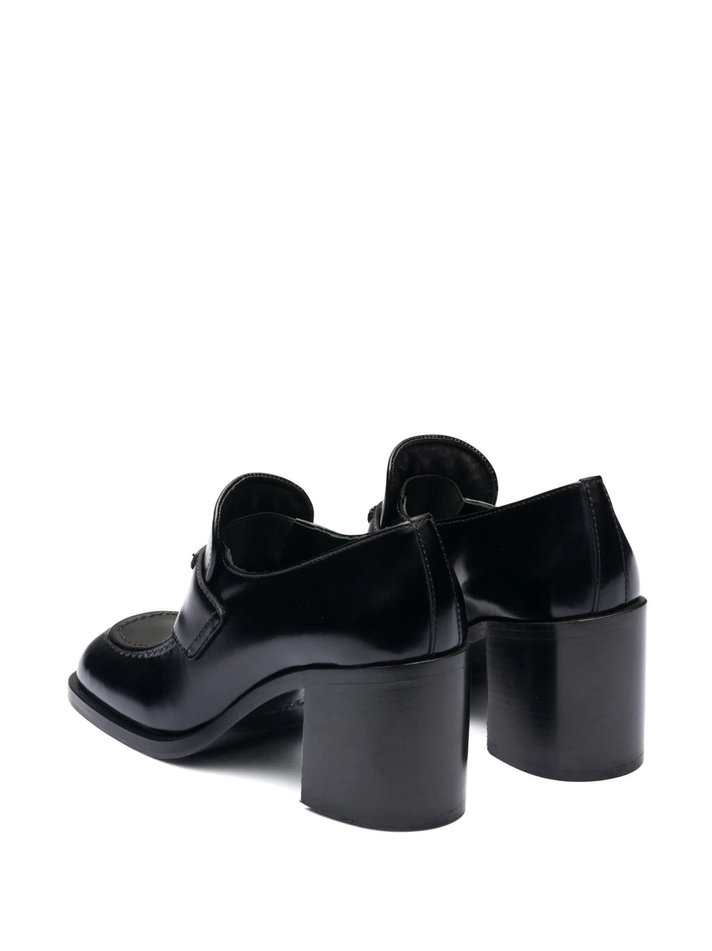 Prada - Block-heel Brushed-leather Loafers