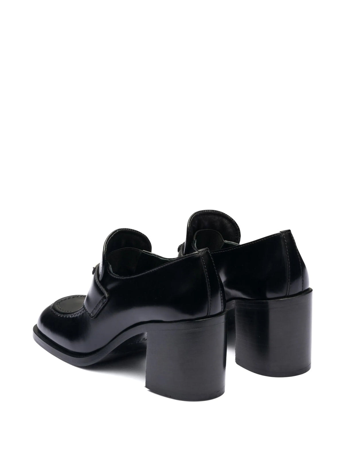 Prada - Block-heel Brushed-leather Loafers