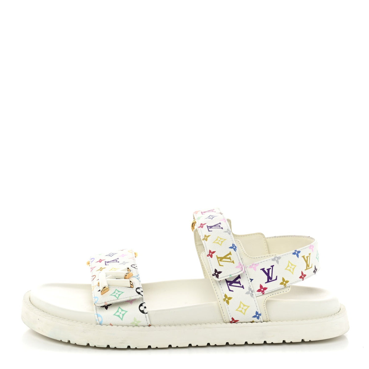 Louis Vuitton - LV X TM Monogram Multicolor Sunset Flat Sandals - White