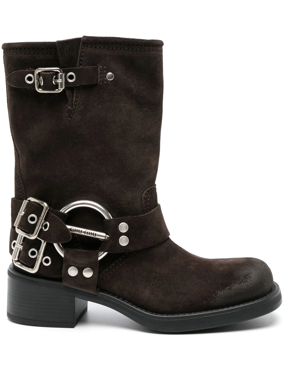 Miu Miu - Buckle-detail Suede Boots