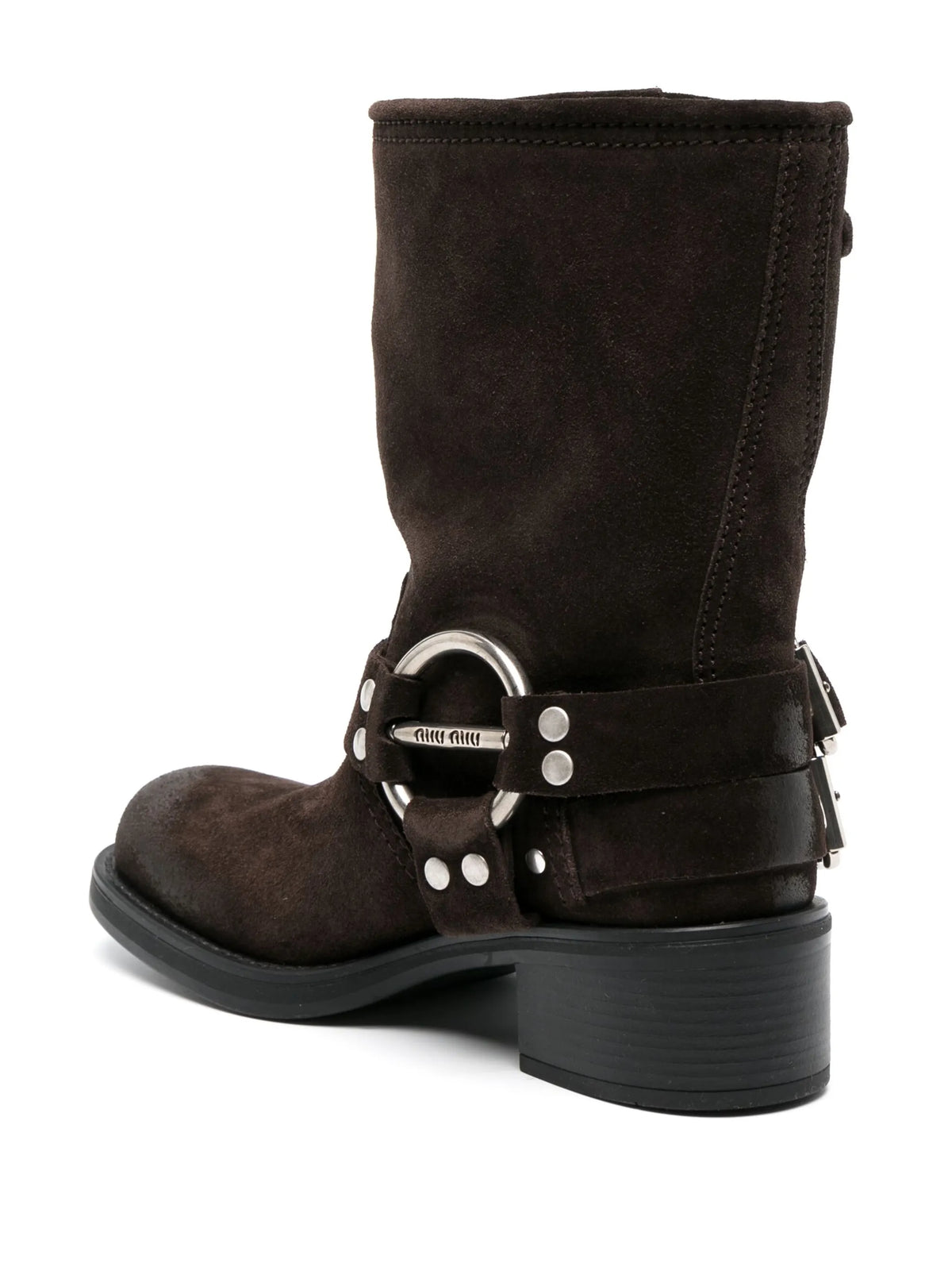 Miu Miu - Buckle-detail Suede Boots