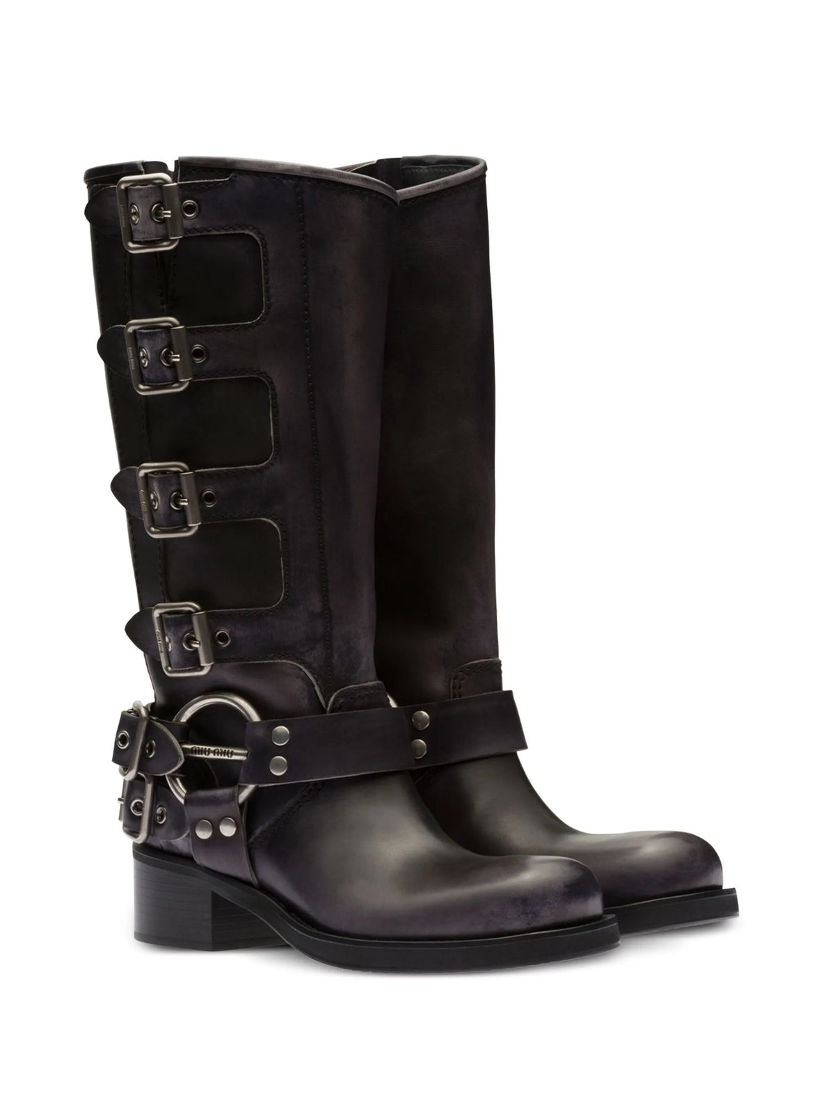 Miu Miu - Buckle-detail Leather Boots