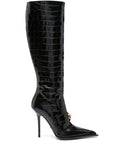 Versace - Vagabond Croco-embossed Leather Boots