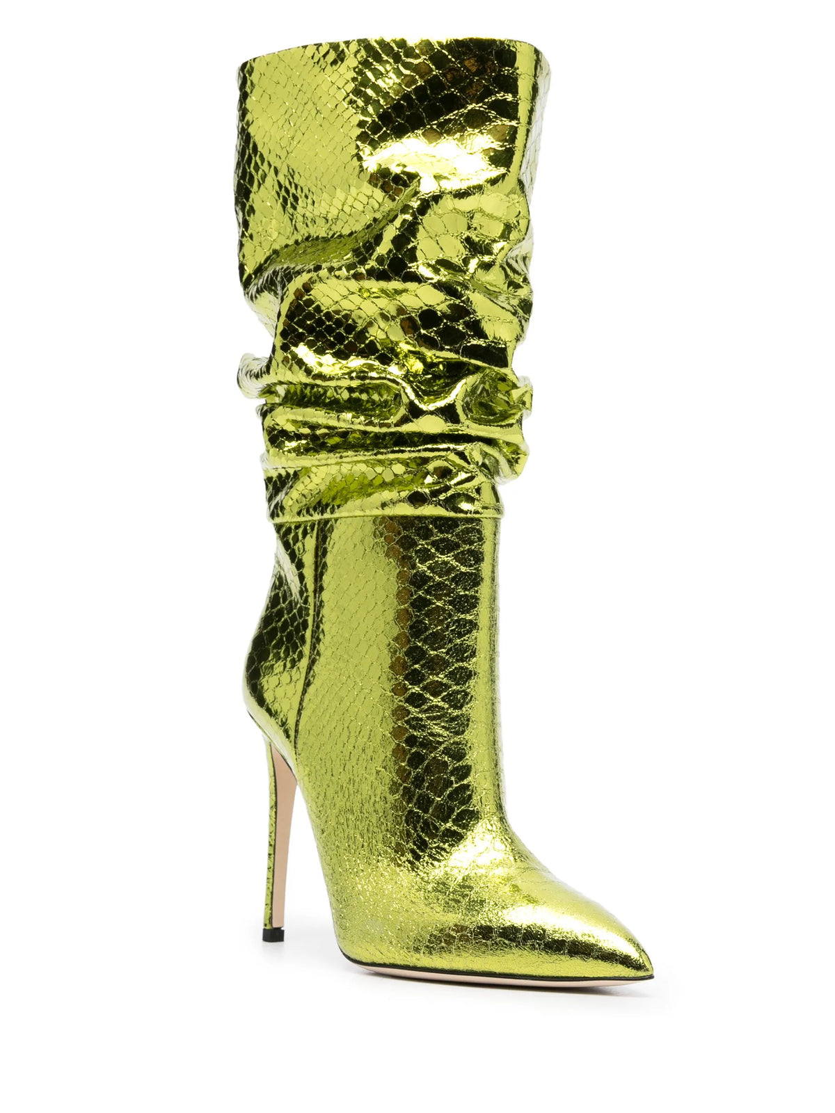 Paris Texas - 105mm Snakeskin-effect Metallic Boots