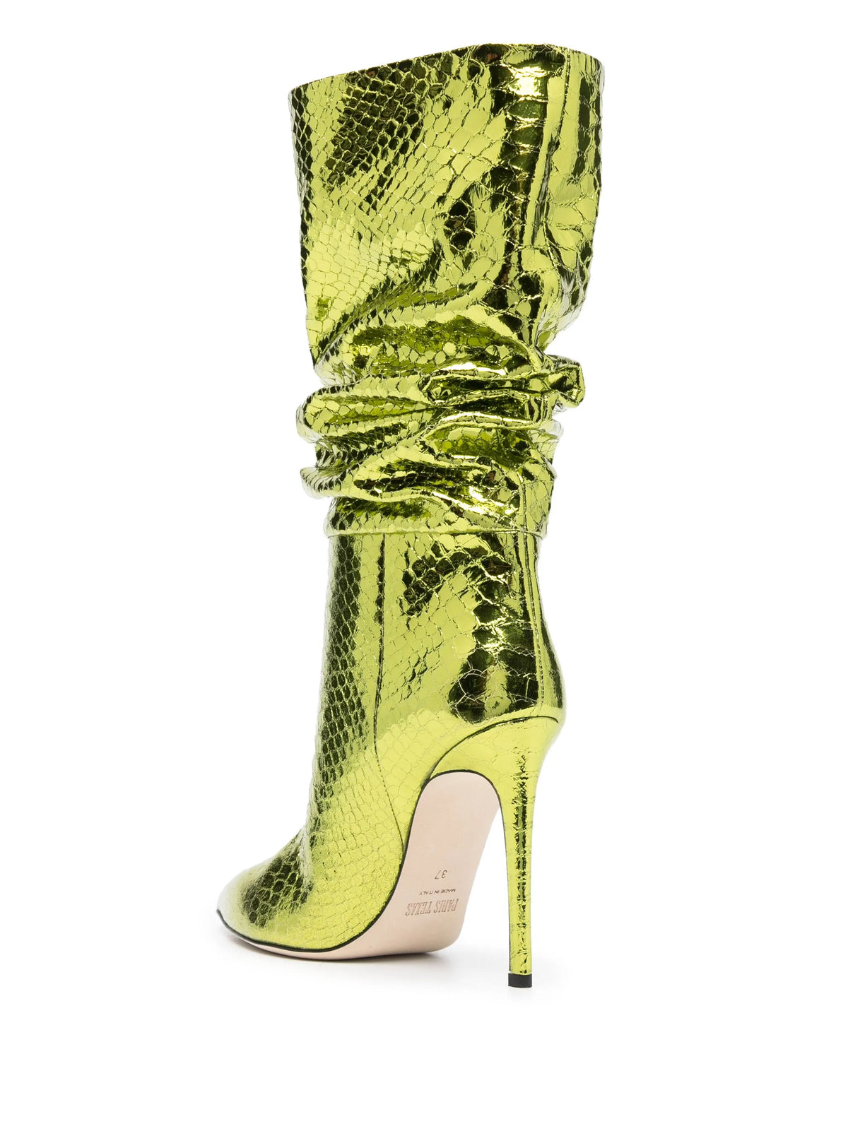 Paris Texas - 105mm Snakeskin-effect Metallic Boots