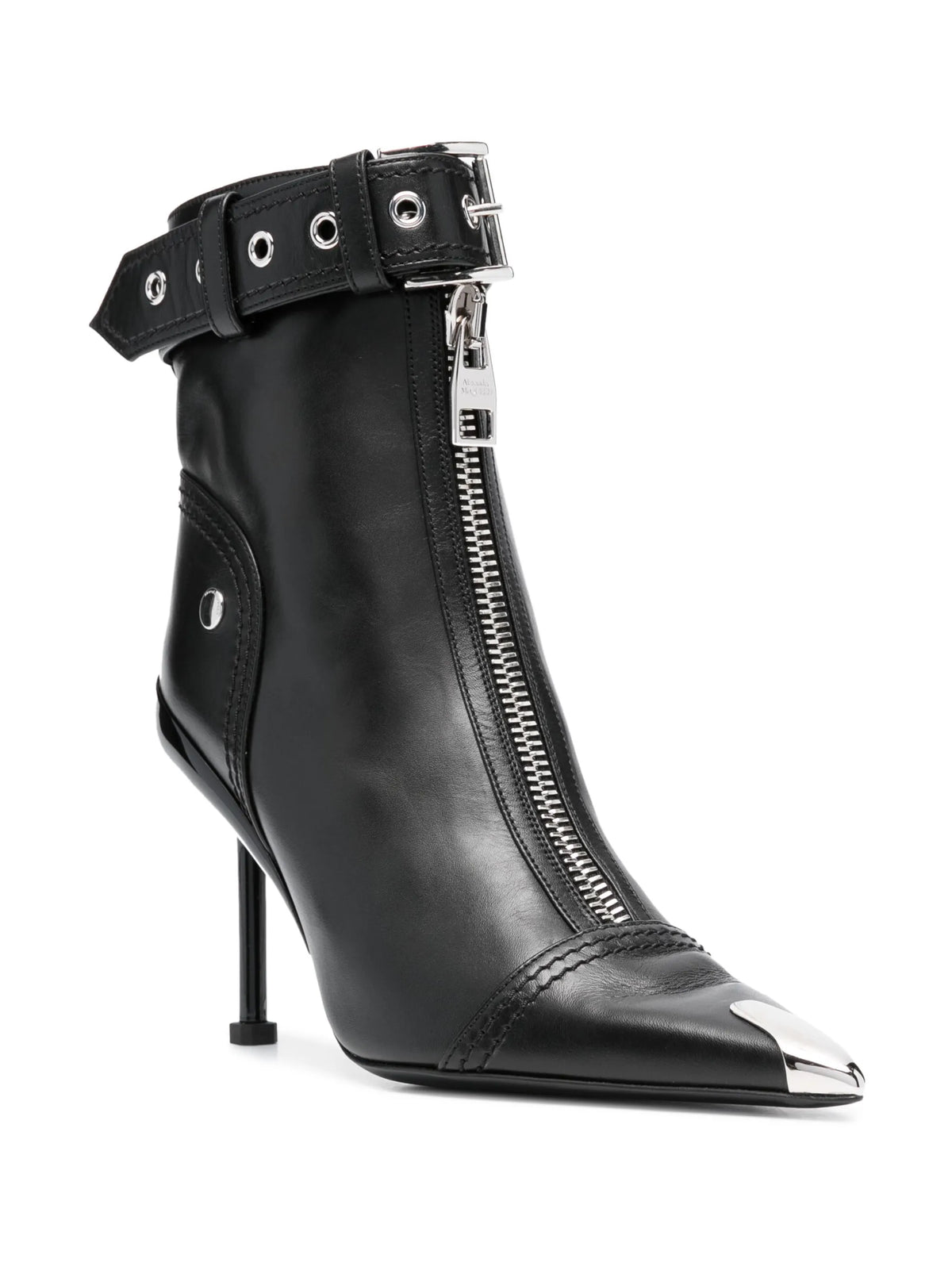 Alexander McQueen - Buckle-fastening Leather Ankle Boots
