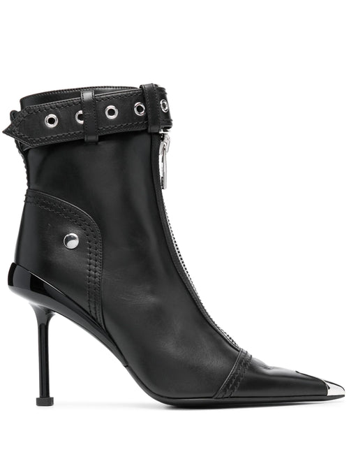 Alexander McQueen - Buckle-fastening Leather Ankle Boots