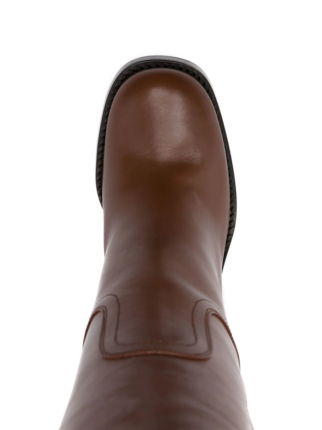 Prada - 90mm Round-toe Leather Boots