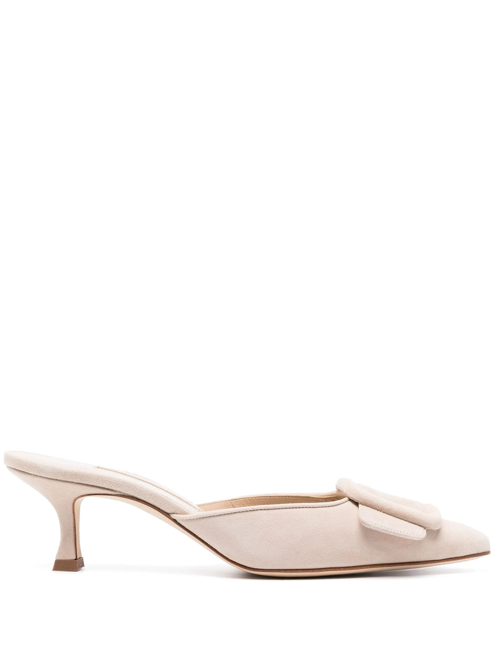 Manolo Blahnik - Maysale 50 Suede Buckle Detail Mules