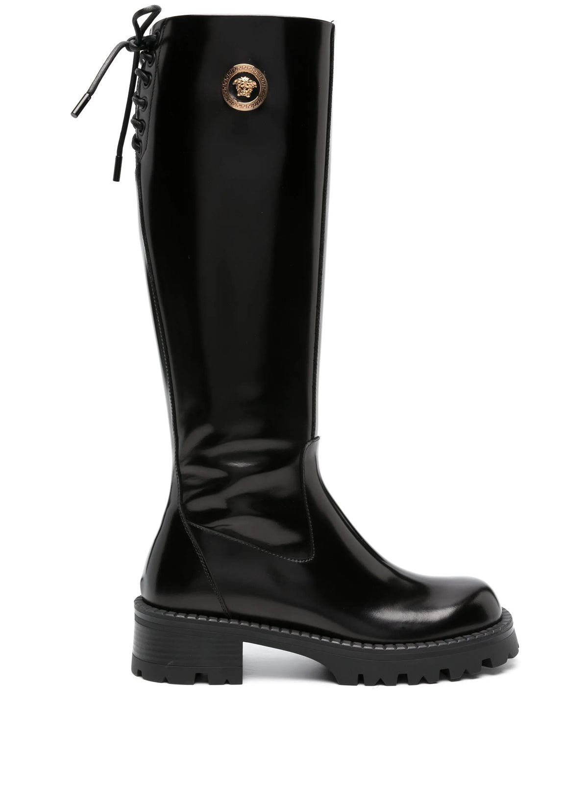 Versace - Alia Leather Knee-high Boots