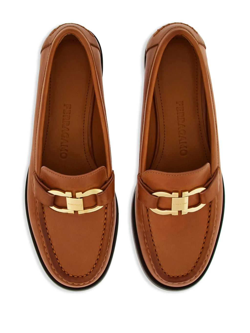 Ferragamo - Gancini-plaque Leather Loafers