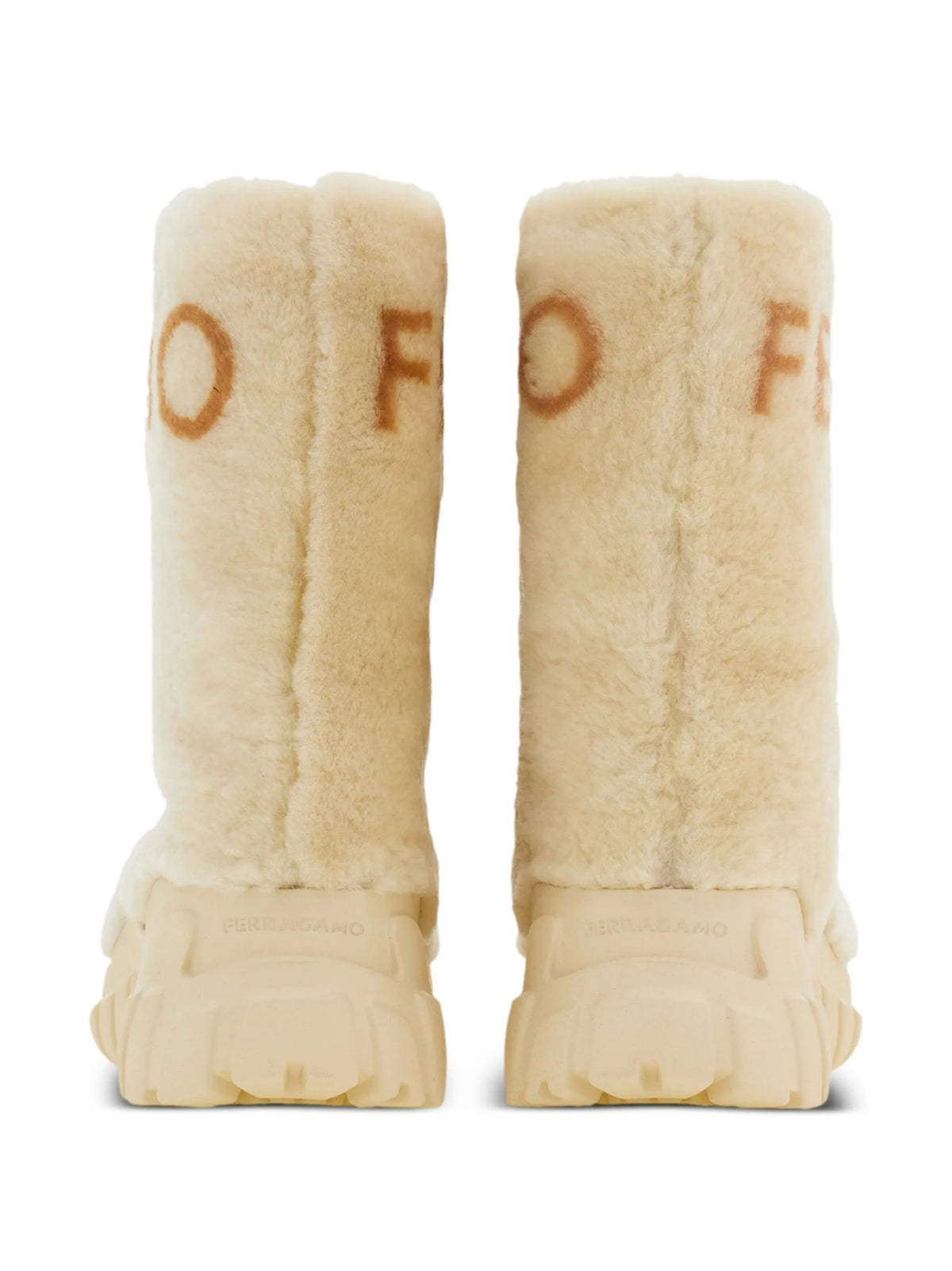 Ferragamo - Logo-print Shearling Boots