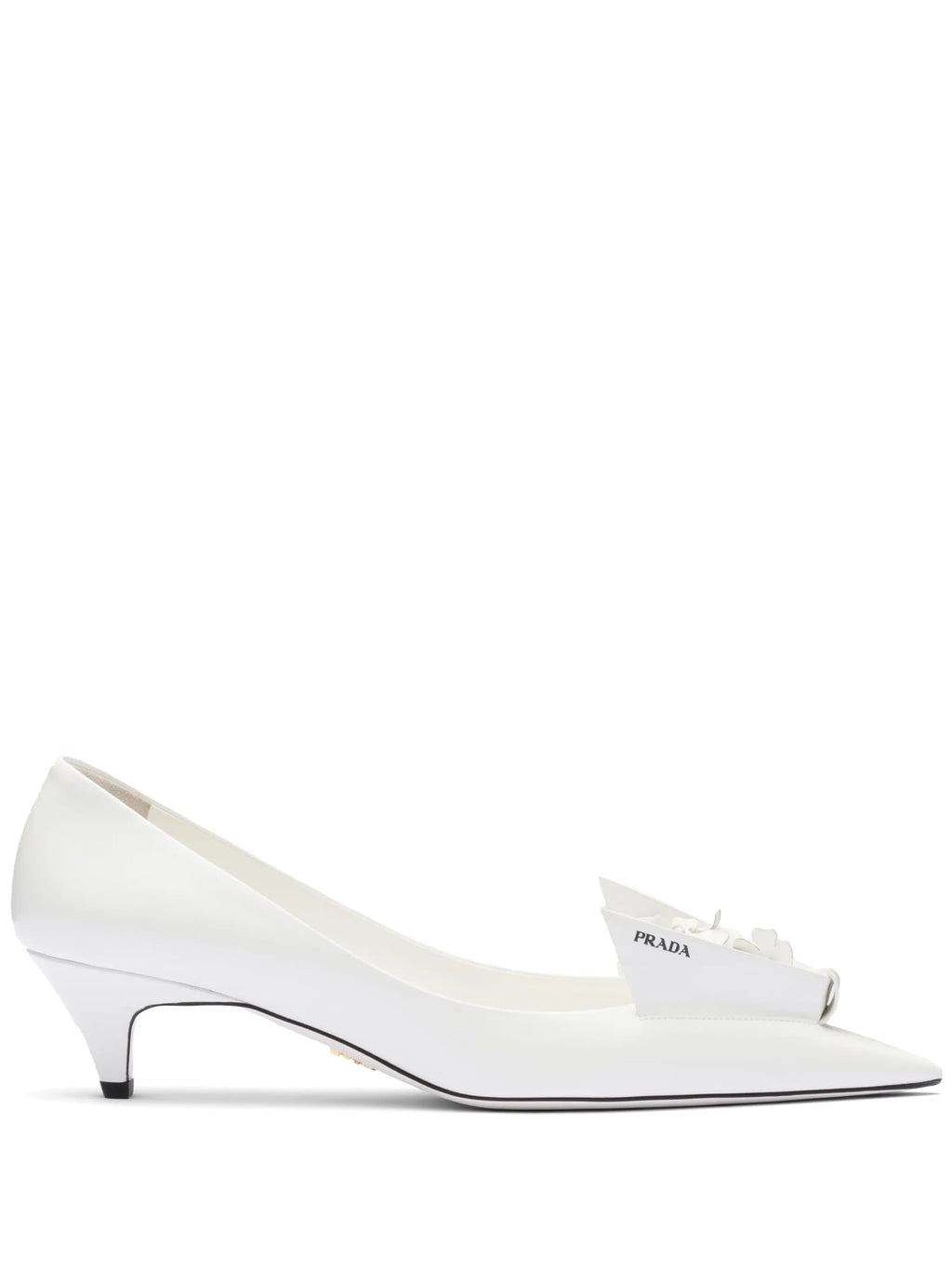Prada - 45mm Floral-appliqué Leather Pumps