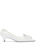 Prada - 45mm Floral-appliqué Leather Pumps