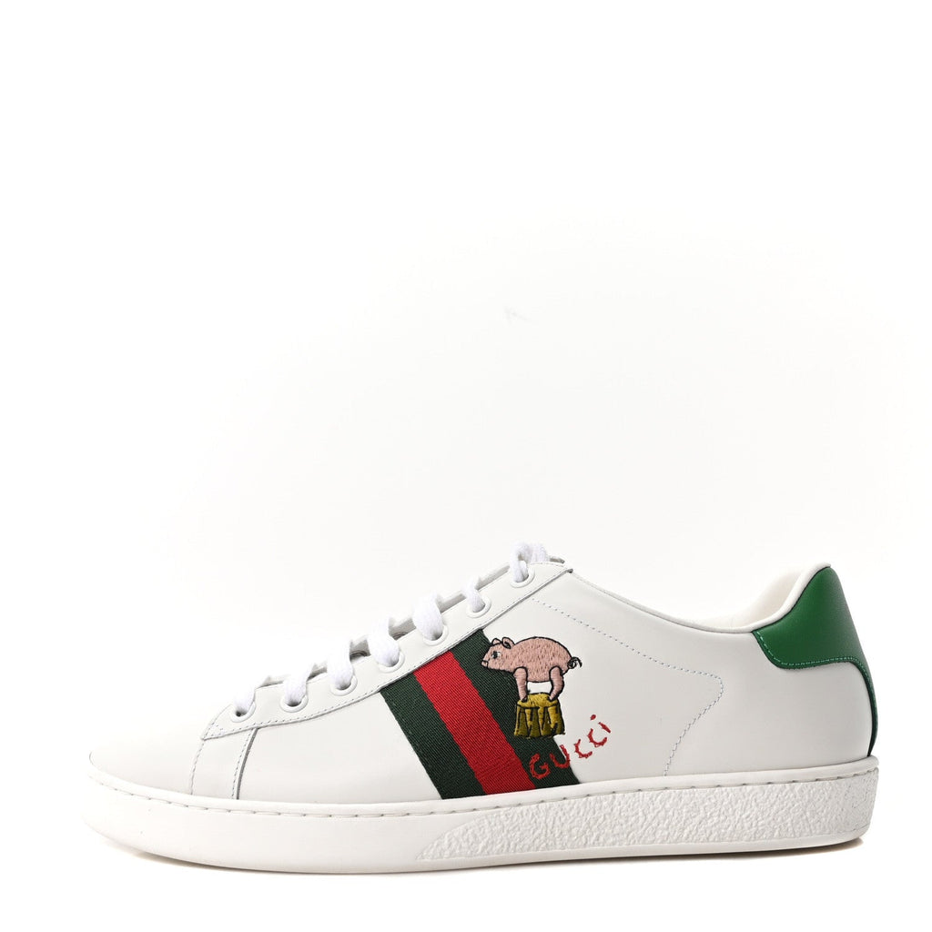 Gucci - Calfskin Web Embroidered Ace Sneakers