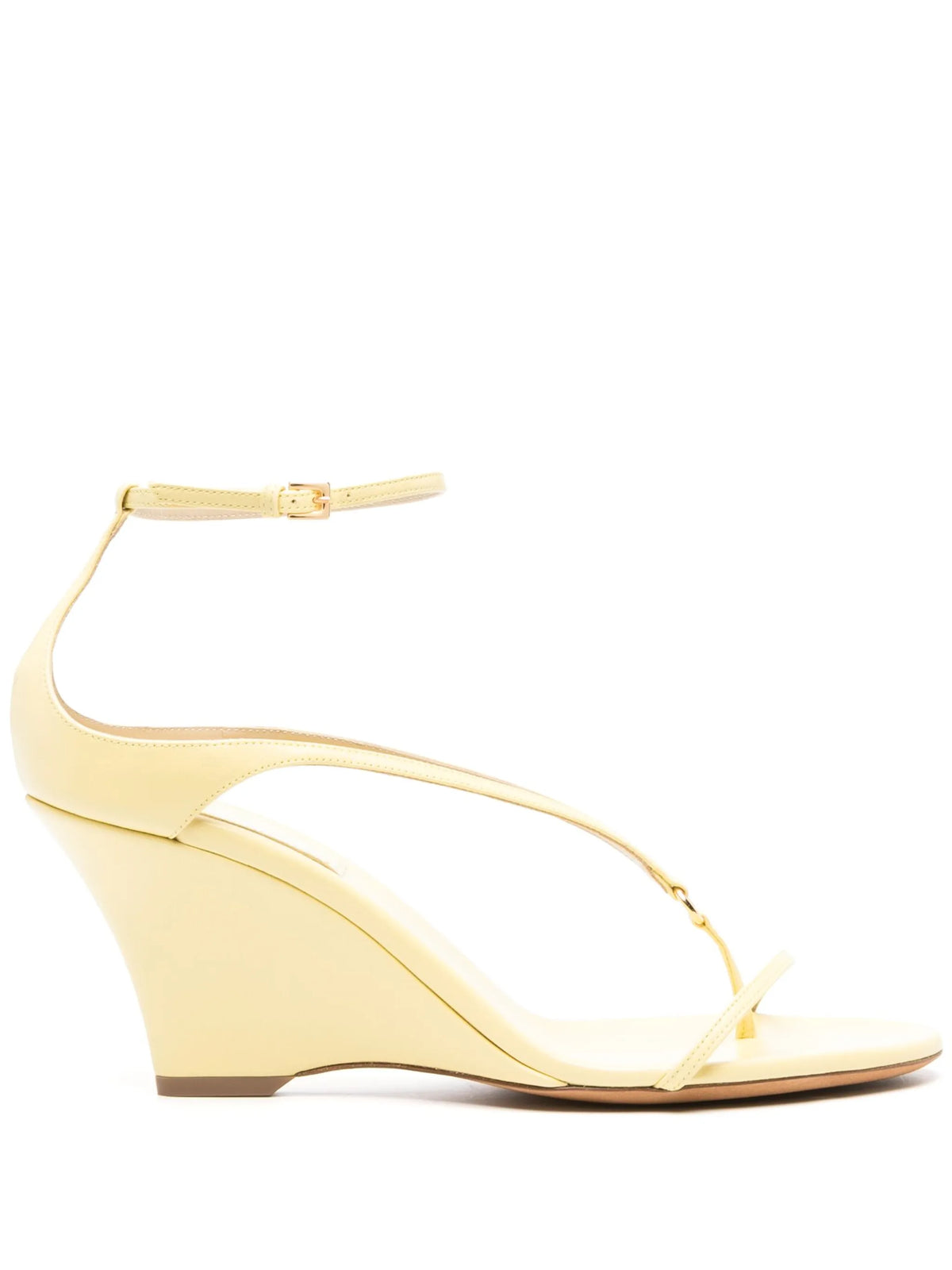 Khaite - Marion Leather Wedge Sandals