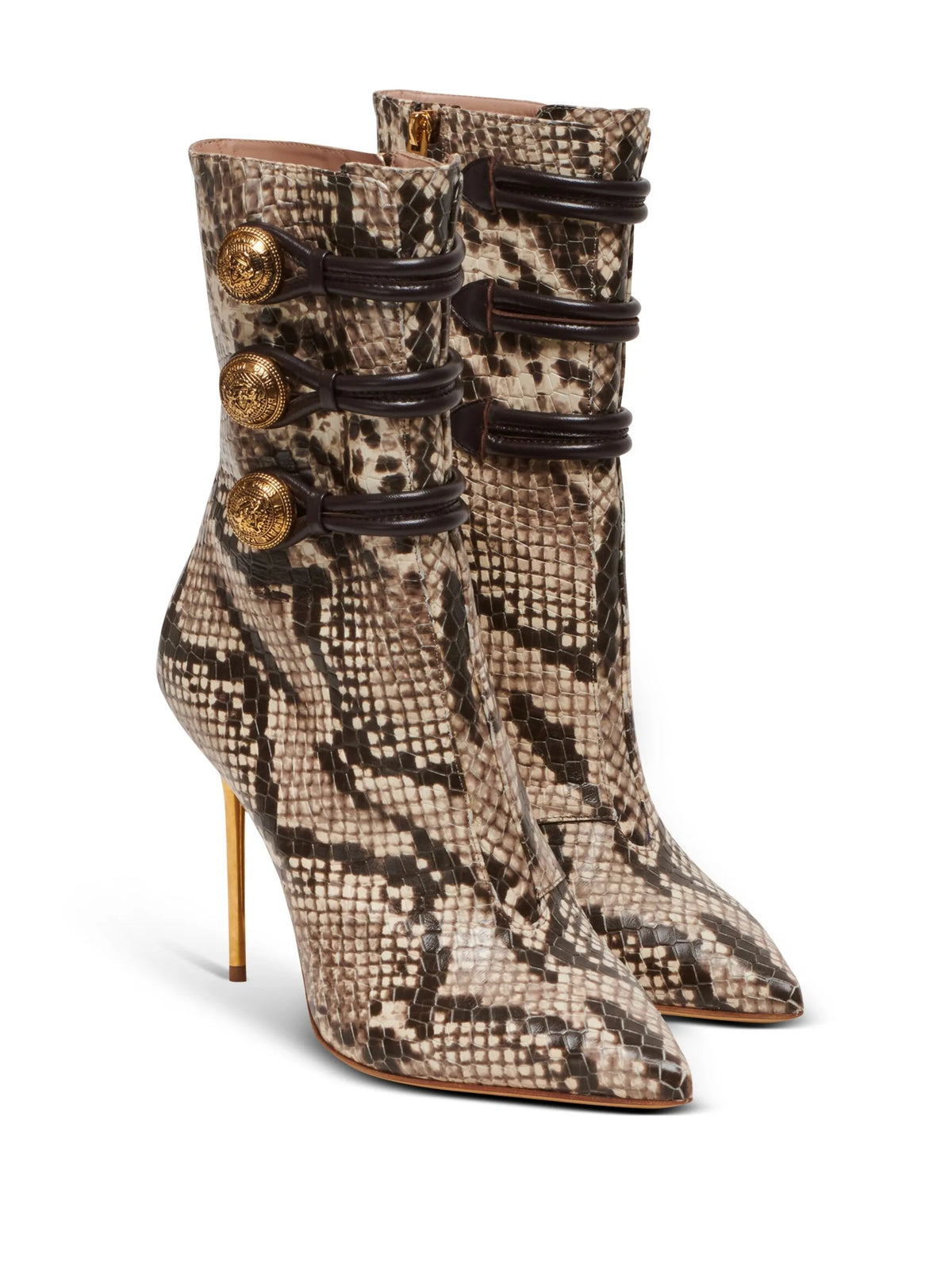 Balmain - Alma 95mm Snakeskin-effect Boots
