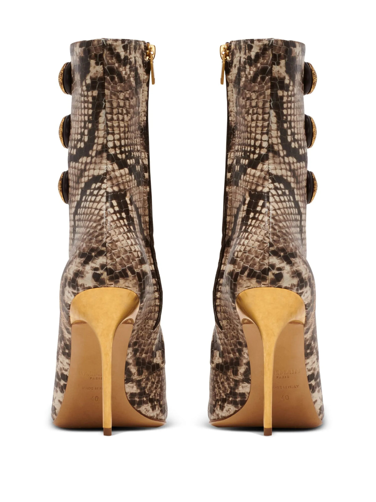 Balmain - Alma 95mm Snakeskin-effect Boots