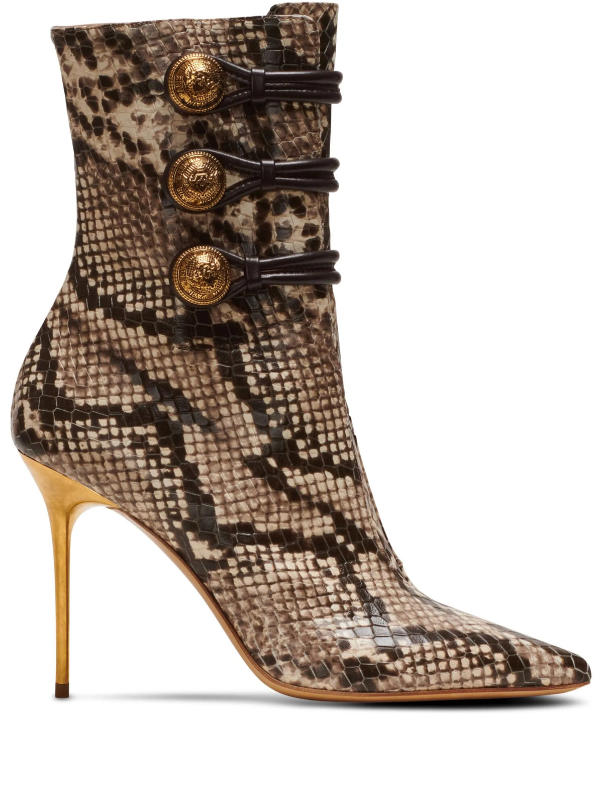 Balmain - Alma 95mm Snakeskin-effect Boots