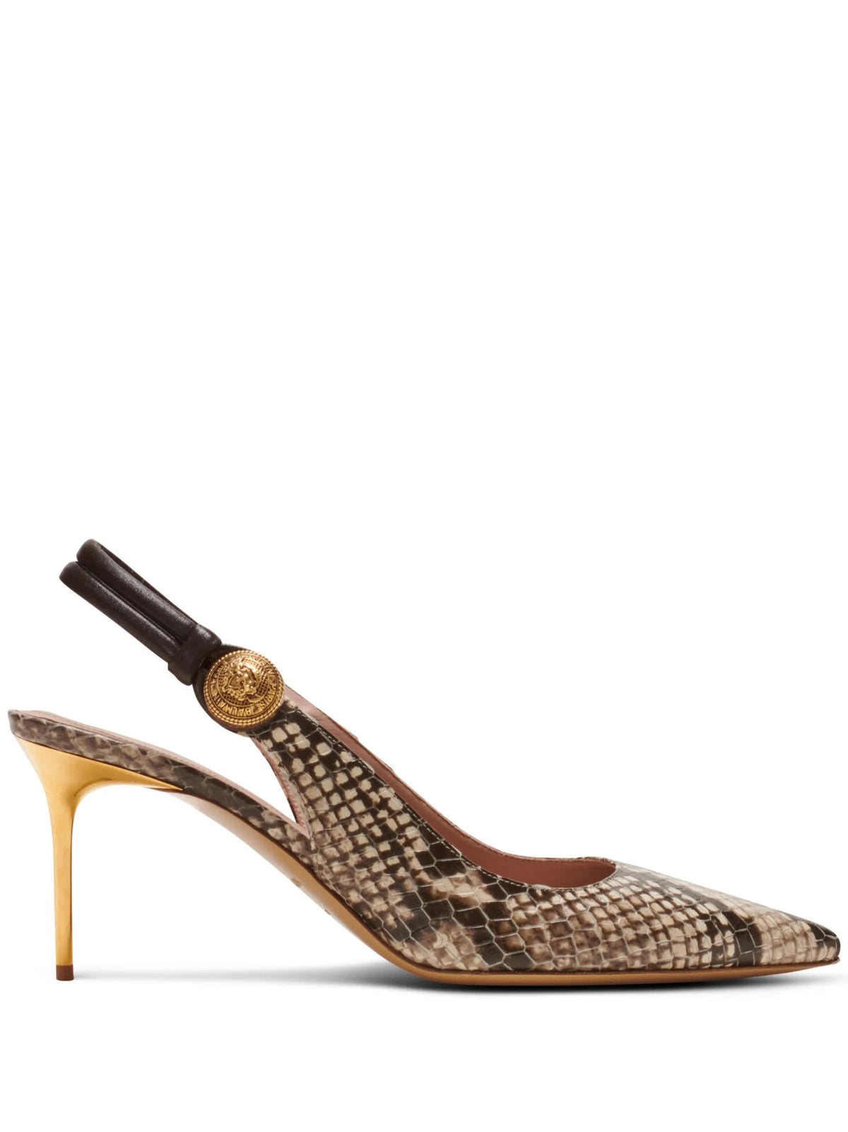 Balmain - Alma 75mm Snakeskin Leather Pumps