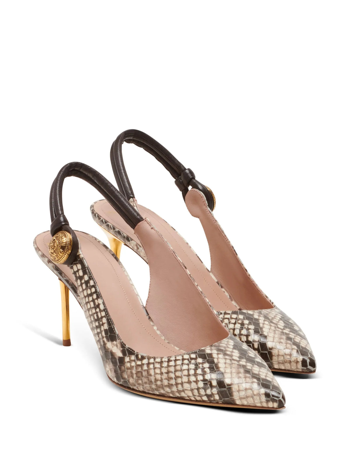Balmain - Alma 75mm Snakeskin Leather Pumps