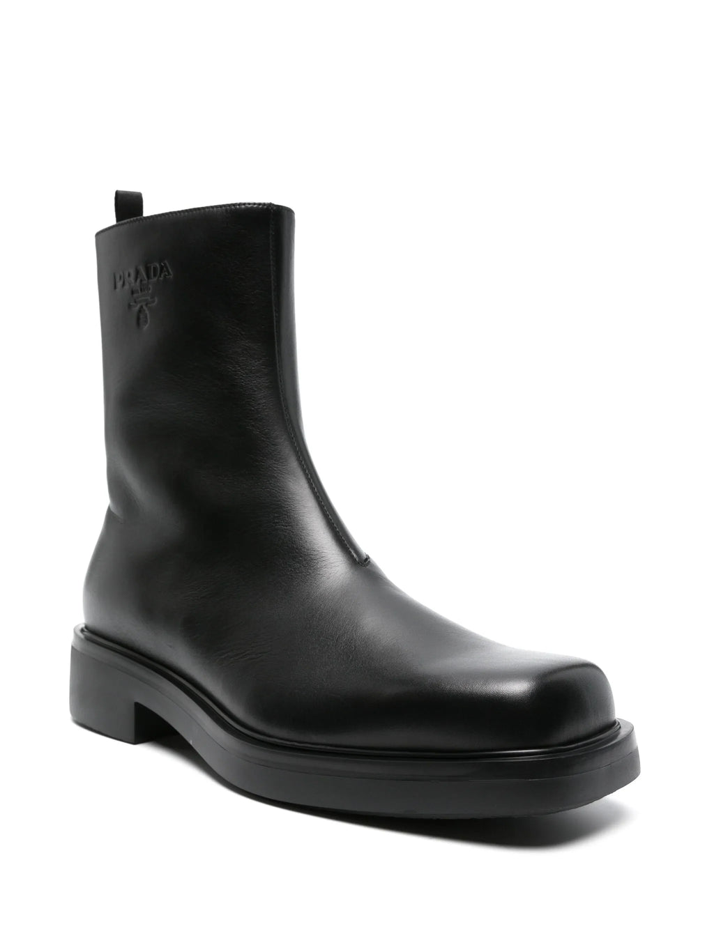 Prada - Logo-embossed Leather Boots