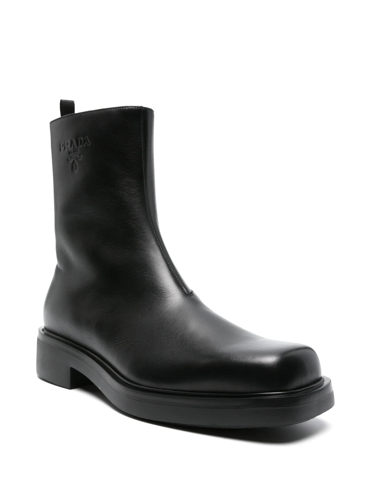 Prada - Logo-embossed Leather Boots