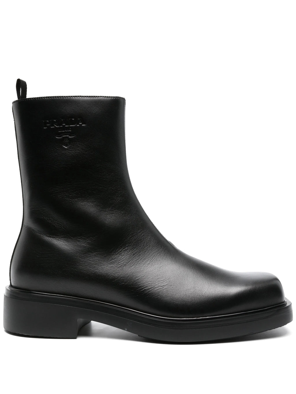 Prada - Logo-embossed Leather Boots