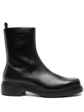 Prada - Logo-embossed Leather Boots