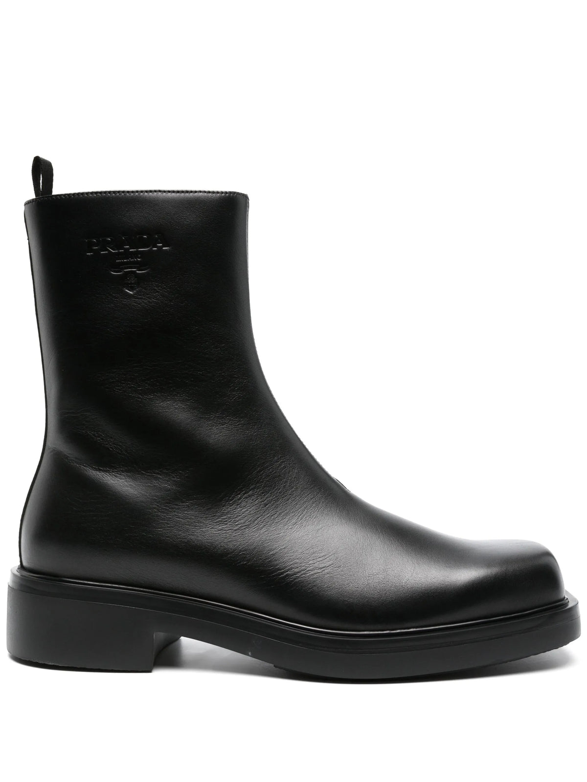 Prada - Logo-embossed Leather Boots