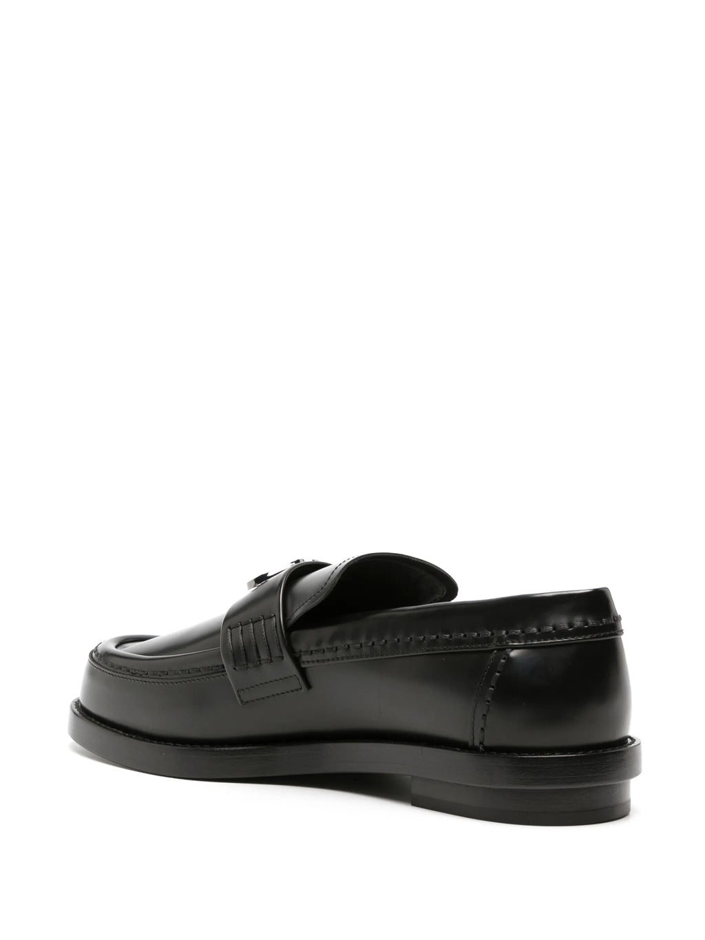 Alexander McQueen - Seal-plaque Leather Loafers