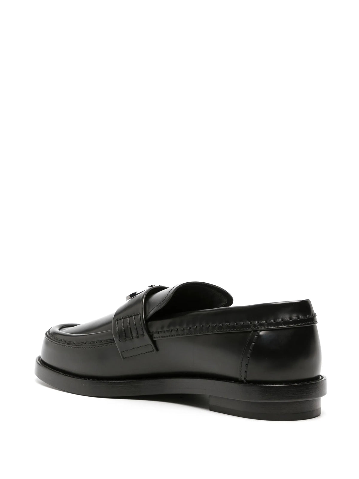 Alexander McQueen - Seal-plaque Leather Loafers