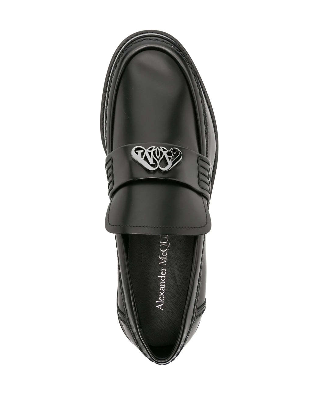Alexander McQueen - Seal-plaque Leather Loafers