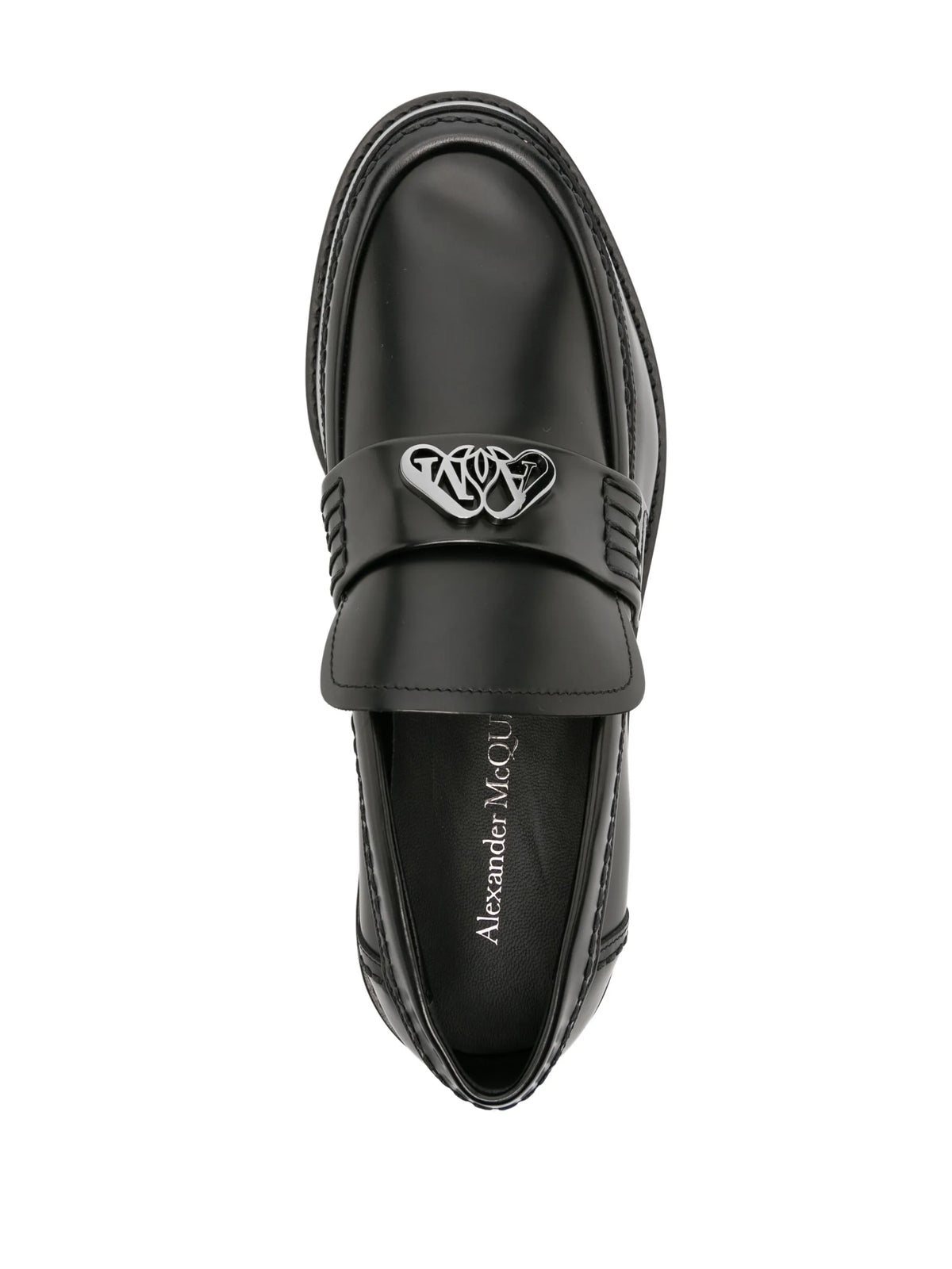 Alexander McQueen - Seal-plaque Leather Loafers
