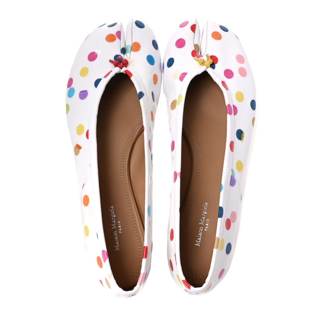 Maison Margiela - Coated Canvas Confetti Printed Tabi New Ballerina Flats