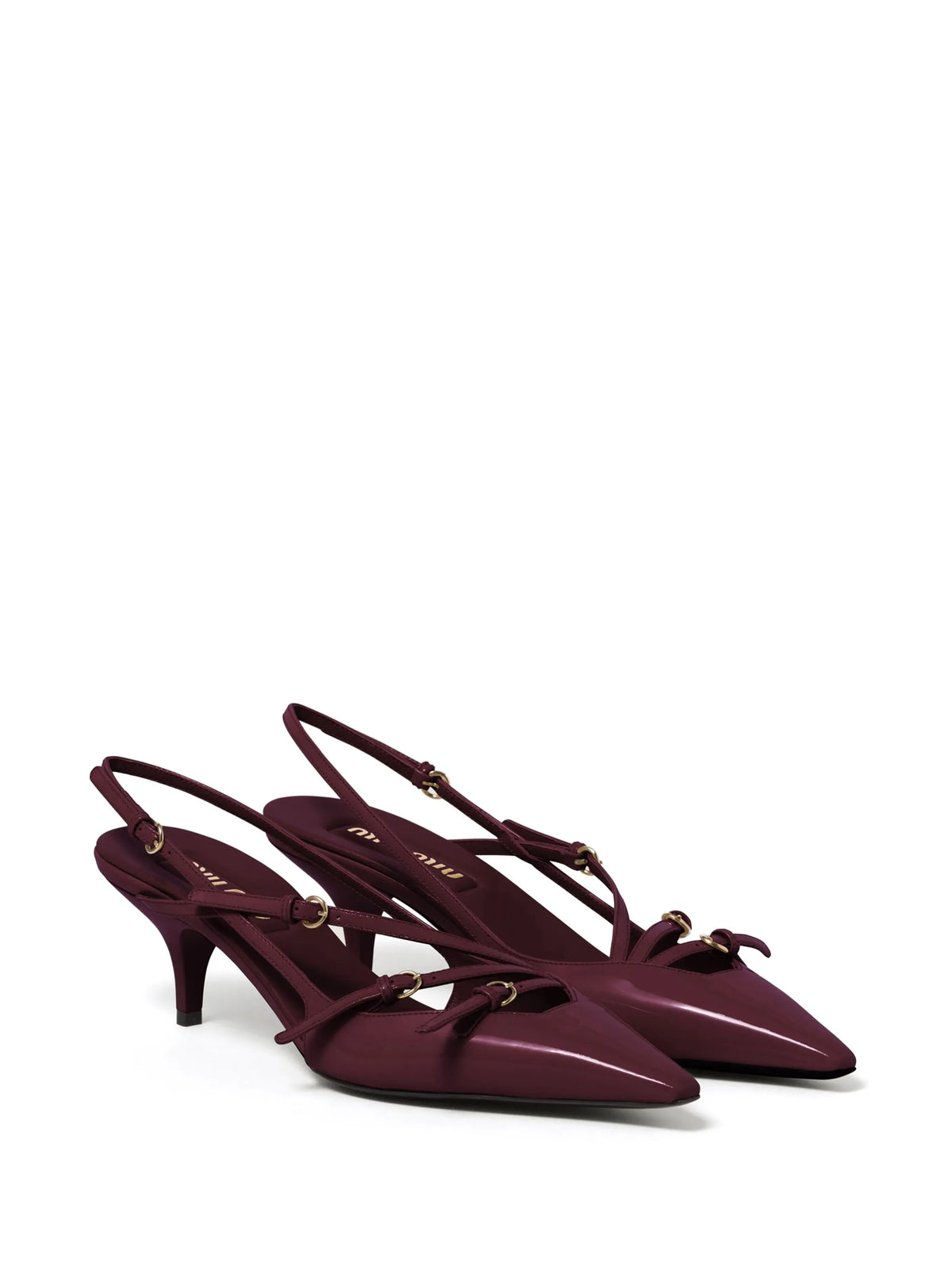 Miu Miu - Patent Leather Slingbacks With Buckles