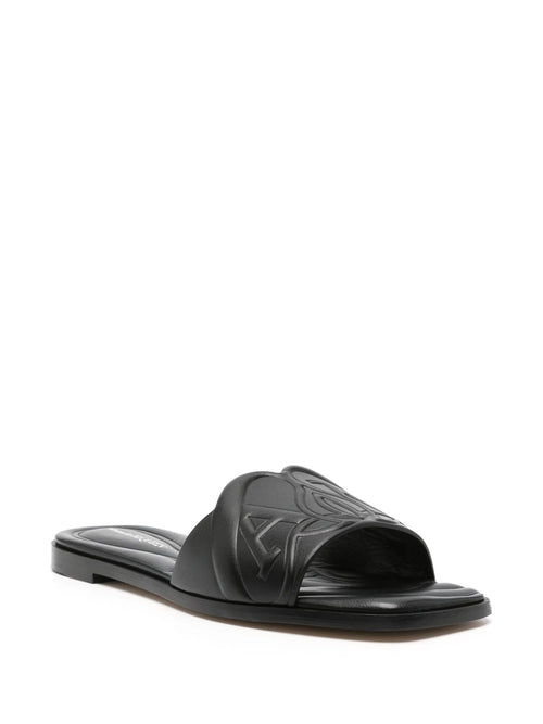 Alexander McQueen - Logo-embossed Leather Sandals
