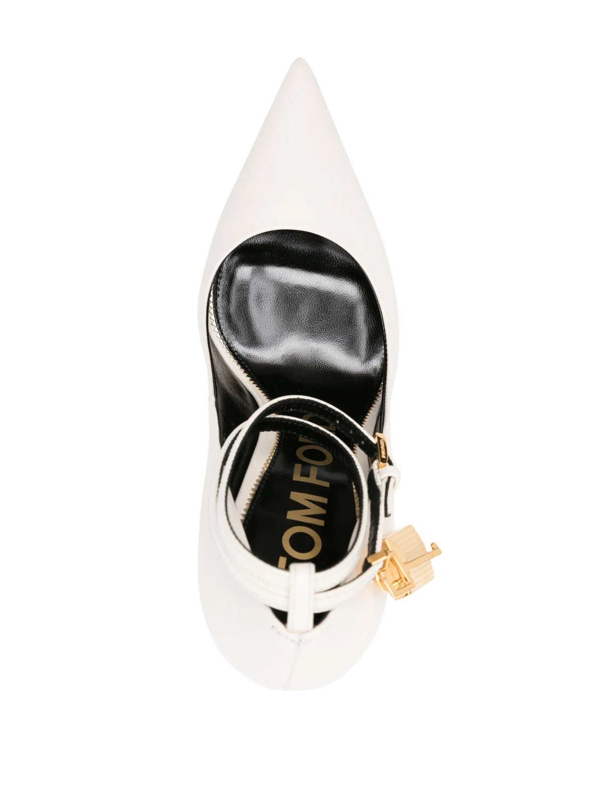 Tom Ford - 105mm Padlock-detail Pumps - Chalk White