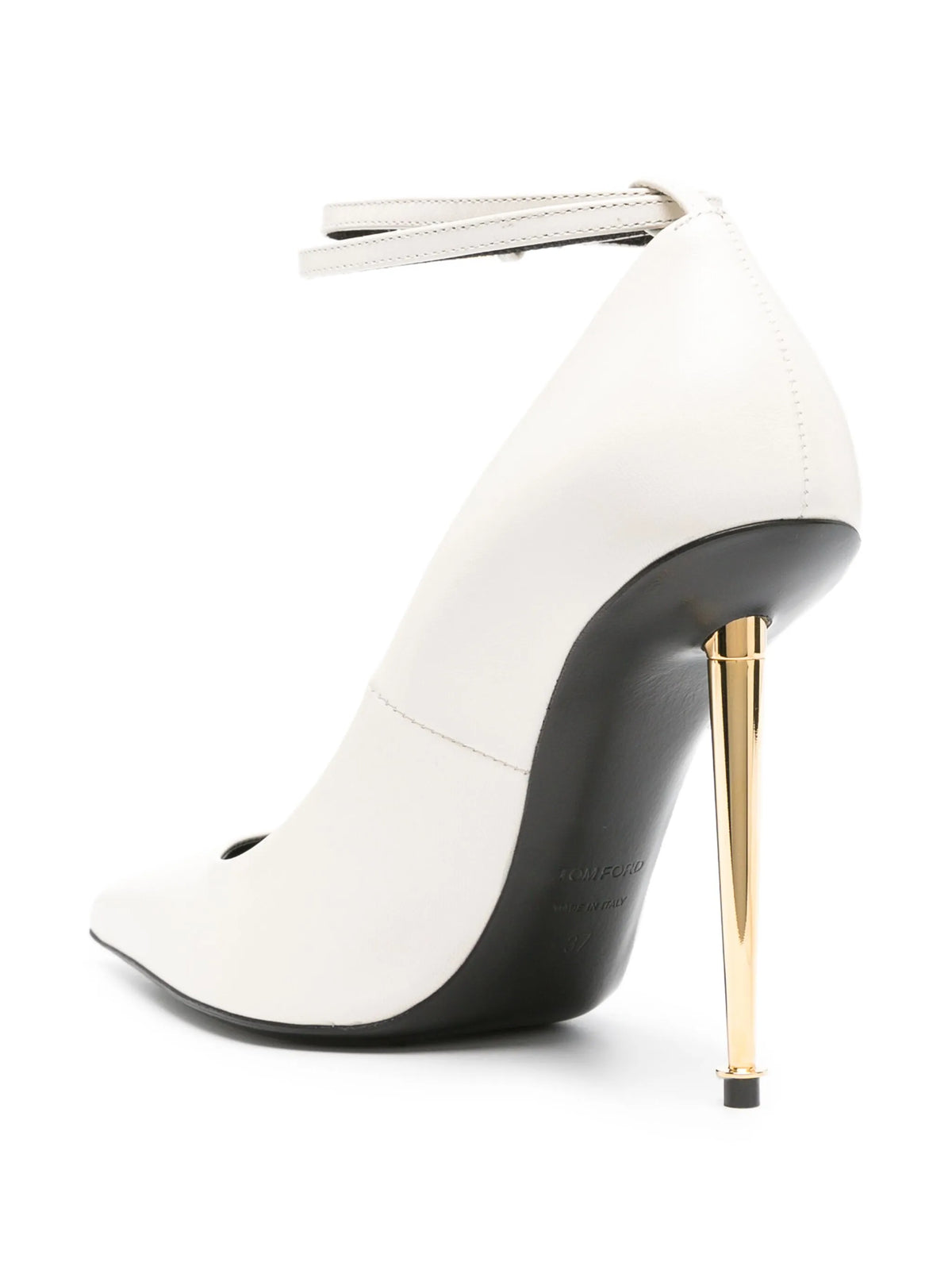 Tom Ford - 105mm Padlock-detail Pumps - Chalk White