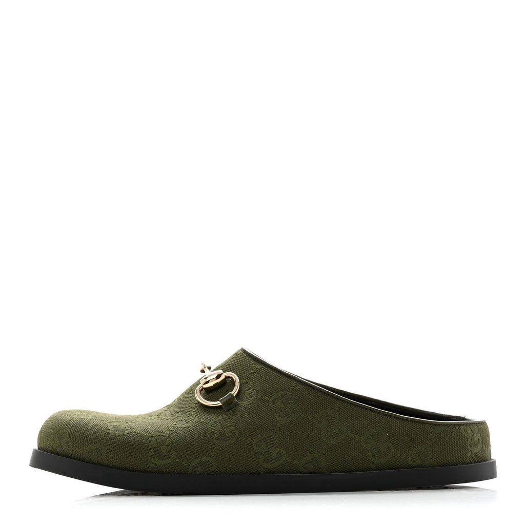 Gucci - New Canvas Monogram GG Granada Kid Horsebit Mules