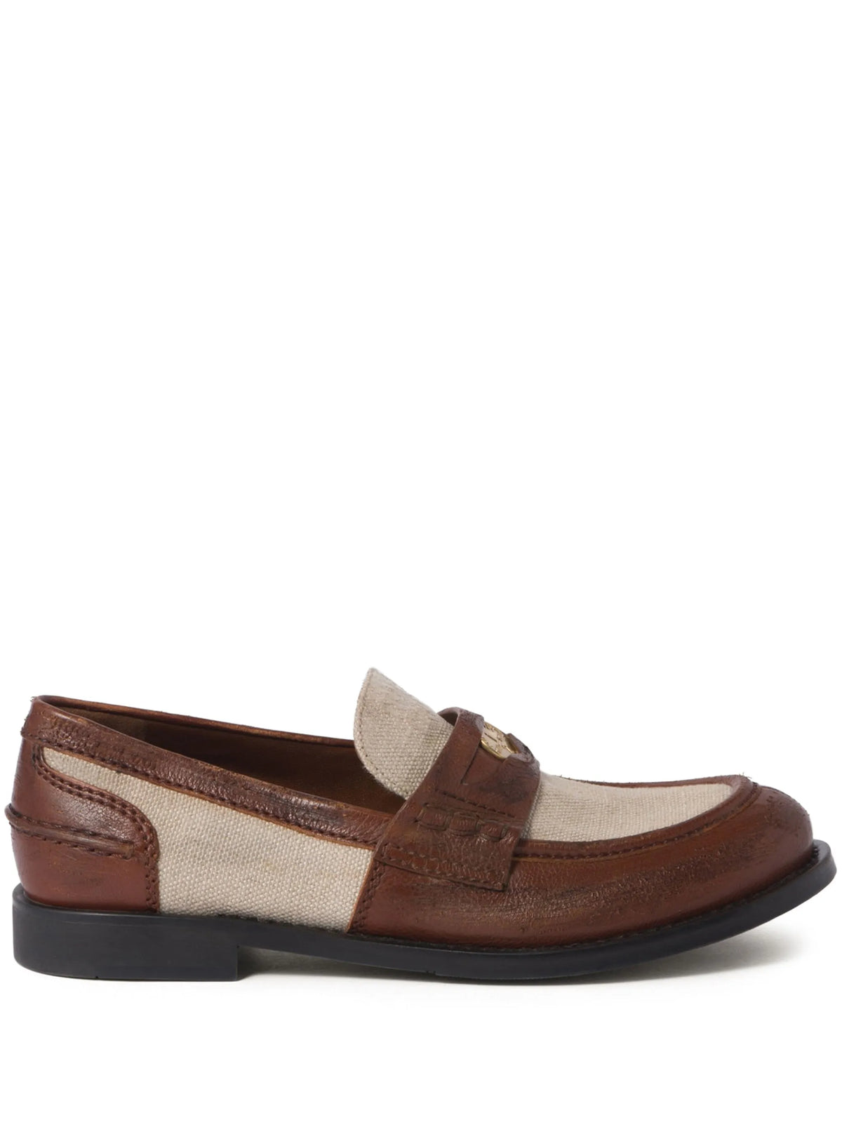 Miu Miu - Penny-appliqué Panelled Loafers