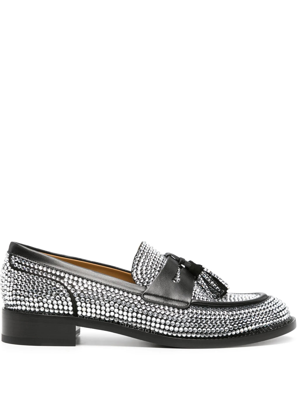 René Caovilla - Rhinestone-embellished Leather Loafers