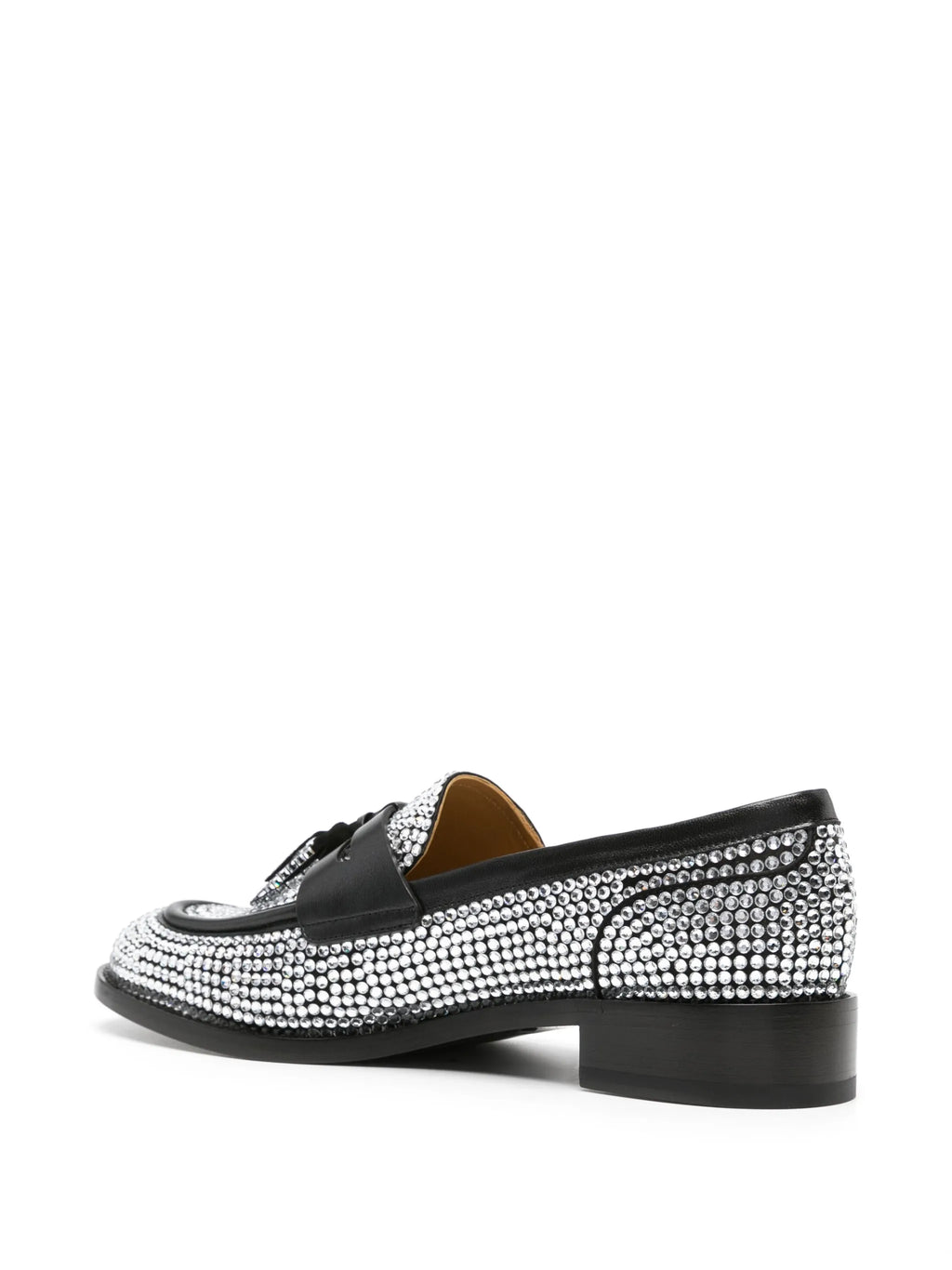 René Caovilla - Rhinestone-embellished Leather Loafers