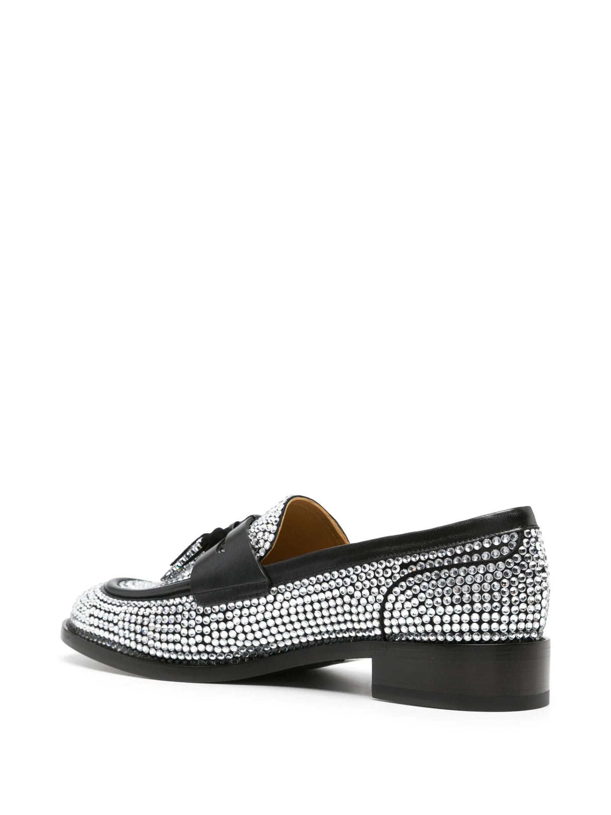 René Caovilla - Rhinestone-embellished Leather Loafers
